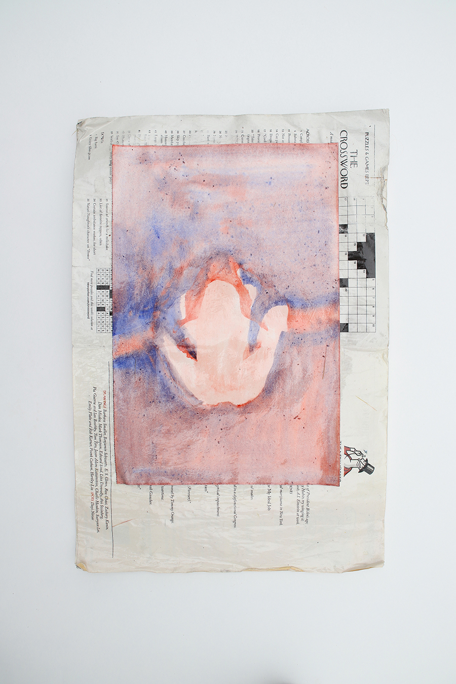 Giulia Ley, ‘TakeMe’, 2024, watercolour on paper and newsprint, 40 x 50 cm